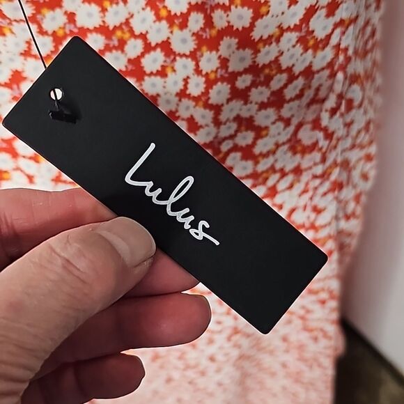 Dress Midi By Lulu's Floral Multicolor Ruffle Bottom Fully Lined Size… - Picture 5 of 7